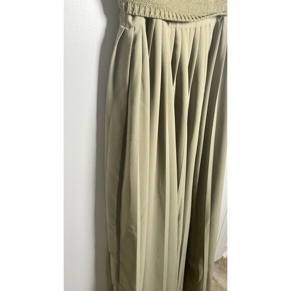 Anthropologie x Mare Mare Pleated Tan Sleeveless Twirly Maxi Dress Small - Picture 7 of 15